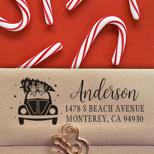 Driving Home ForChristmas Return Address Gummistempel