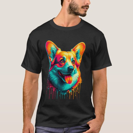 Driving Paint Art Cardigan Welsh Corgi Corgis T-Shirt (Vorderseite)
