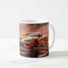 Driving Racing Orange Sports Car Kaffeetasse