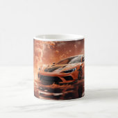 Driving Racing Orange Sports Car Kaffeetasse (Mittel)