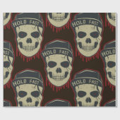 Driving red Beängstigend Skull Happy Halloween Geschenkpapier (Flach)