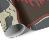 Driving red Beängstigend Skull Happy Halloween Geschenkpapier (Rolleneckpunkt)