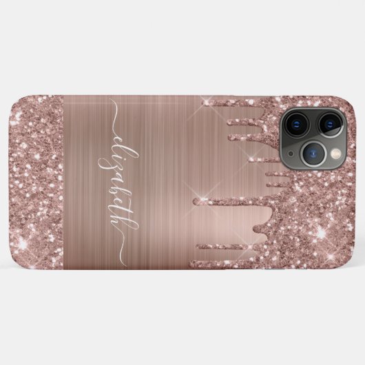 Driving Rose Gold Glitzer Personalisiert Case-Mate iPhone Hülle (Rückseite (Horizontal))