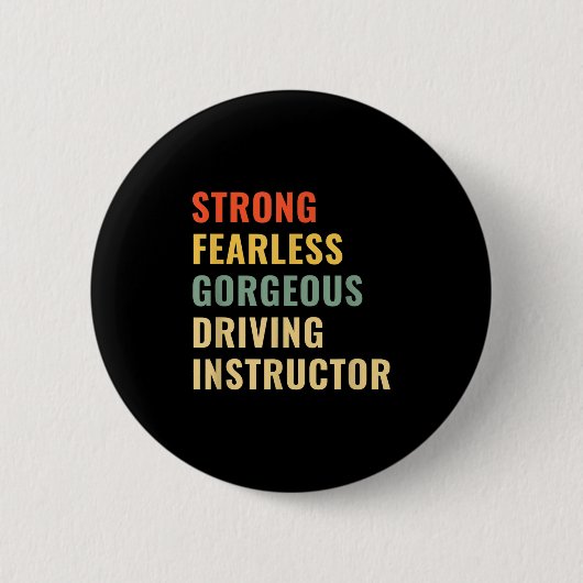 Driving School Teacher Driving Instructor  Button (Vorderseite)