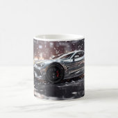 Driving Silver Fast Sports Car Kaffeetasse (Mittel)