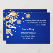 Driving Snowflakes Winterabendessen Party Einladun Einladung (Vorne/Hinten)