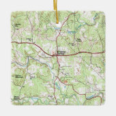 Driving Springs TX Vintag Map Keramikornament (Vorderseite)