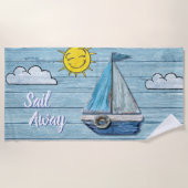 Driving wood Beach Design Yacht Beach Handtuch (Vorderseite)