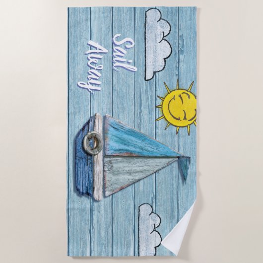 Driving wood Beach Design Yacht Beach Handtuch (Vorderseite)