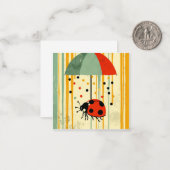 Drizzle & Delights: Ein Sprinkle der Ladybug-Freud Mitteilungskarte (Vorderseite/Rückseite Beispiel)