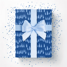 Drizzle Dot in Blau Indigo Geschenkpapier