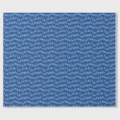 Drizzle Dot in Blau Indigo Geschenkpapier (Flach)