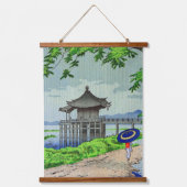 Drizzling Rain in Ukimid Fujishima Takeji 1950s Wandteppich Mit Holzrahmen (Vorderseite)