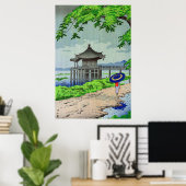 Drizzling Rain in Ukimido Fujishima Takeji 1950er Poster (Heimbüro)