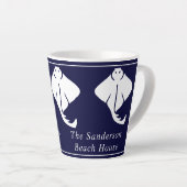 Drk Navy Blue Coastal Nautical Stingray Manta Ray Milchtasse (Rechte Ecke)