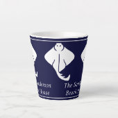 Drk Navy Blue Coastal Nautical Stingray Manta Ray Milchtasse (Vorderseite)
