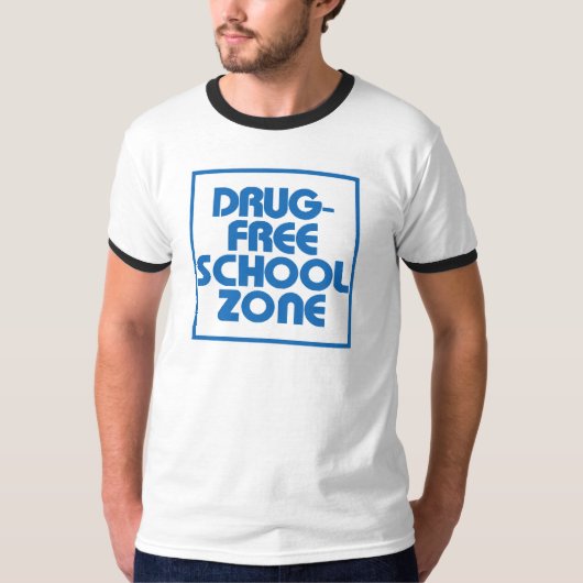 Droge-Freies Schulzonen-Zeichen T-Shirt (Vorderseite)