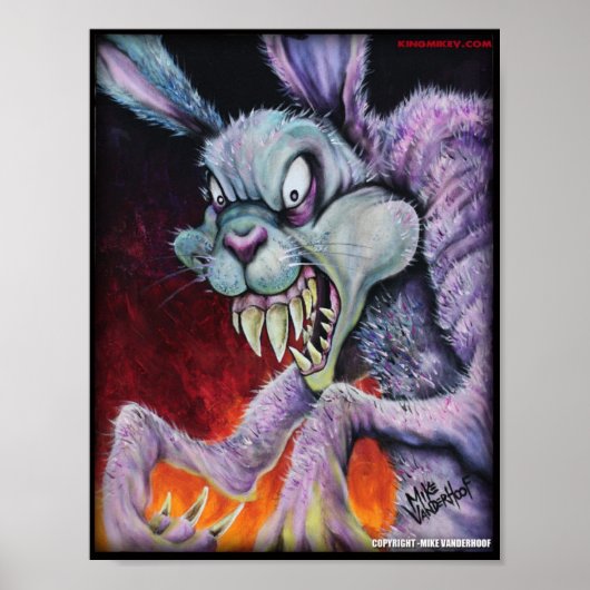 Drogen Bunny - Farbdruck Poster (Vorne)