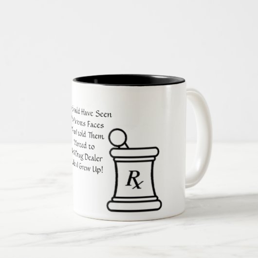 Drogen-Händler-Tasse Zweifarbige Tasse (VorderseiteRechts)