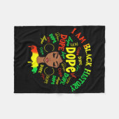 Drogen Ich bin schwarze Geschichte Afro Frauen Jun Fleecedecke (Vorderseite (Horizontal))