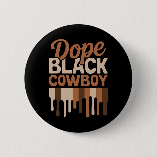 Drogen Schwarzer Cowboy Melanin Afrikanischer Rode Button (Vorderseite)