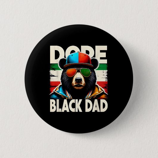 Drogen Schwarzer Vater Lustiger Schwarzer Vater Bä Button (Vorderseite)