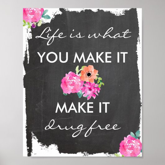 Drogenkarton und Blumengesicht Poster (Vorne)