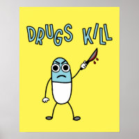 Drogenmissbrauch Funny Drugs Tötet Cartoon