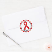 Drogensuchtbewusstsein Advocate Ribbon White Runder Aufkleber (Umschlag)