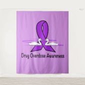 Drogenüberdosis-Bewusstsein mit Schwänen und Band Wandteppich (Vorderseite)