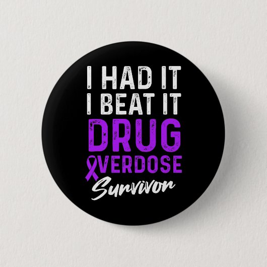 Drogenüberdosis-Bewusstseins-Krieger Überlebender Button (Vorderseite)