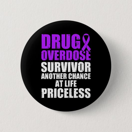 Drogenüberdosis-Bewusstseins-Krieger Überlebender Button (Vorderseite)