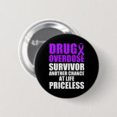 Drogenüberdosis-Bewusstseins-Krieger Überlebender Button (Vorne & Hinten)