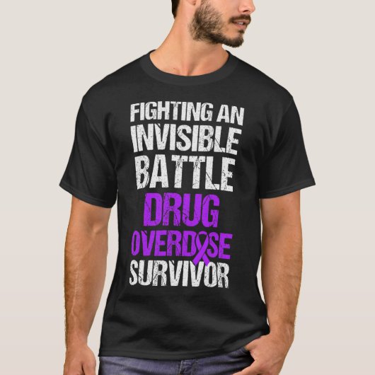 Drogenüberdosis-Bewusstseins-Krieger Überlebender T-Shirt (Vorderseite)