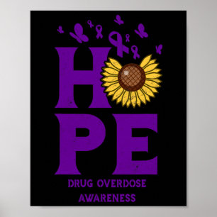 Drogenüberdosis Lila Hoffnung Vintage Sonnenblume  Poster