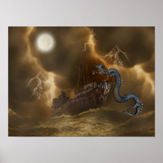Drogon Ship Fantasy Art Poster (Vorne)