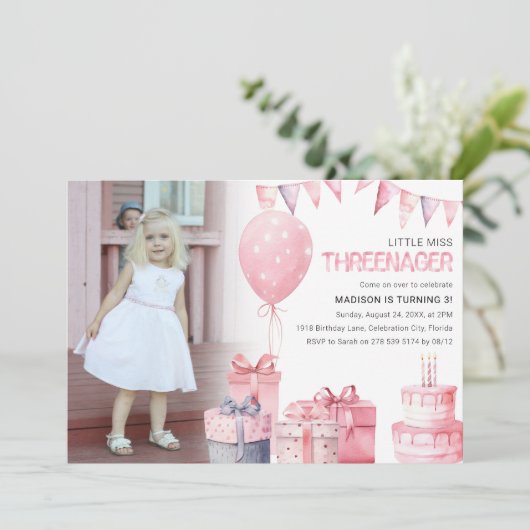 Drohenager | Foto 3. Geburtstag Party Einladung (Stehend Vorderseite)