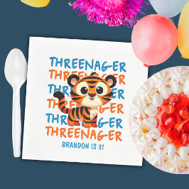 Drohenager Tiger Boy 3. Geburtstag Party Serviette