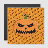 Drohend Fackel Kürbis Halloween Magnetkarte (Vorne/Hinten)