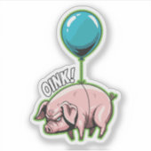 Drohend fliegendes Schwein Aufkleber (Vorderseite)