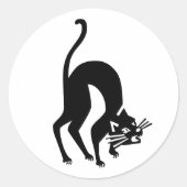 drohende Katze Runder Aufkleber (Vorderseite)