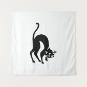 drohende Katze Wandteppich (Vorderseite)