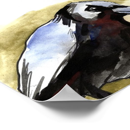 drohende Krähe Poster (Ecke)