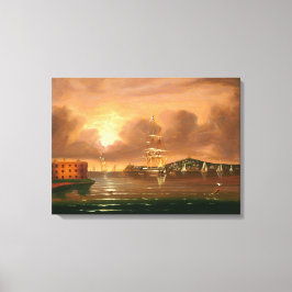 Drohender Himmel, Bucht von New York Leinwanddruck