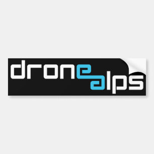 Drohne-Alpen-Logo (weiß u. blau) Autoaufkleber