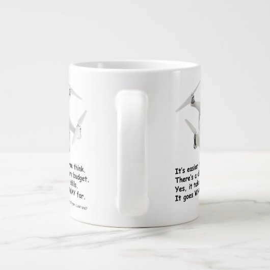 Drohne Answers Jumbo Tasse (Rückseite)