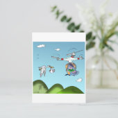 Drohne-Cartoon 9482 Postkarte (Stehend Vorderseite)