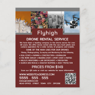 Drohne Collage Banner, Drone Rental Company Flyer