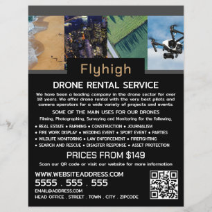 Drohne Collage Banner, Drone Rental Company Flyer