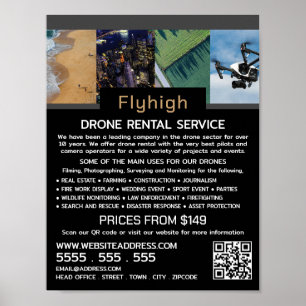 Drohne Collage Banner, Drone Rental Company Poster